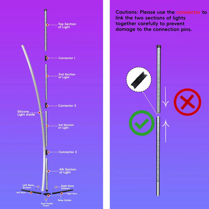 Modern RGBIC Smart Floor Lamp with 16M Colors, Music Sync & Remote App Control - Samanta Factory