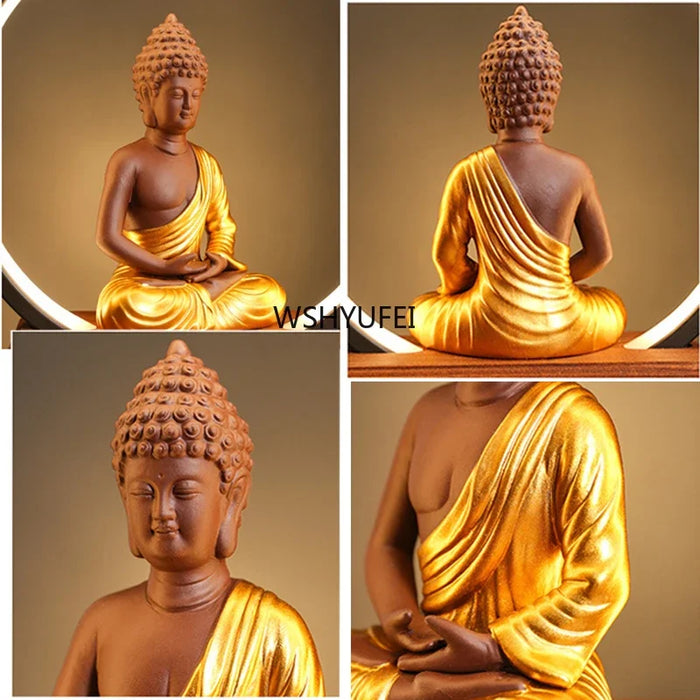 Ceramic Sakyamuni Buddha Incense Burner with LED Light - Samanta Factory