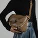 Leather Crossbody Bag - Vintage Soft Flap Style SF