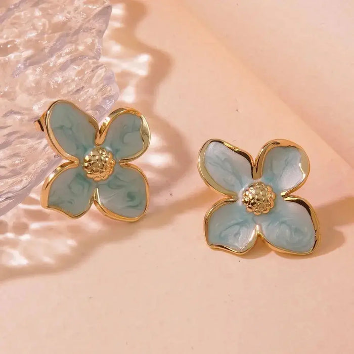 Stud Earrings – Vintage Petal Design in Stainless Steel SF