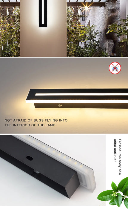 Waterproof LED Wall Sconce – IP65 Long Outdoor Light for Garden & Exterior Decor