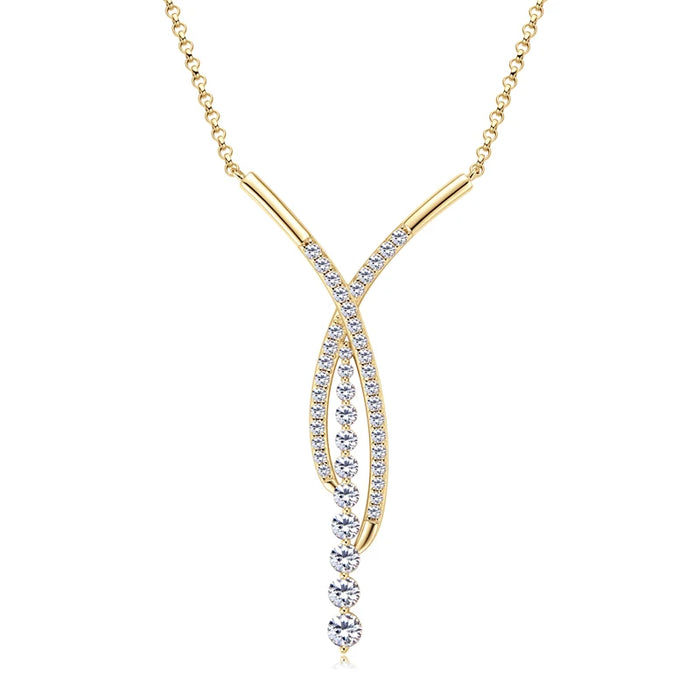 Moissanite Pendant Necklace – 2 Carat D-Color Round Solitaire
