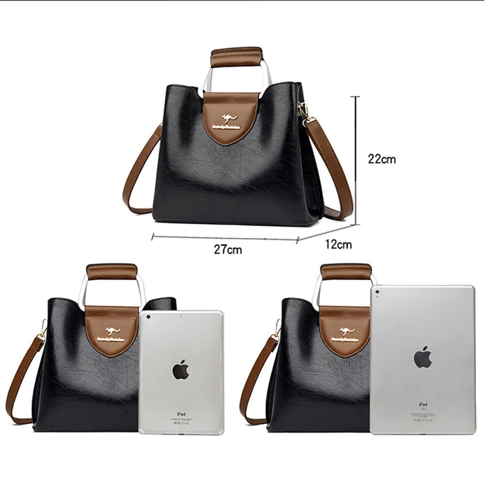 Women’s Leather Tote Bag – Luxury Designer Shoulder & Crossbody Handbag - Samanta Factory