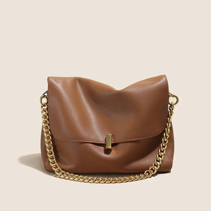 Leather Crossbody Bag - Vintage Soft Flap Style SF