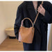 PU Leather Knitted Bucket Bag – Soft Casual Messenger Handbag for Women - Samanta Factory