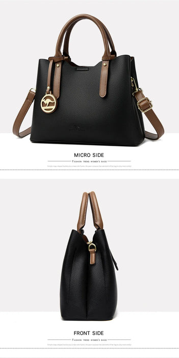 Soft PU Leather Handbag for Women – Luxury Designer Shoulder Tote - Samanta Factory