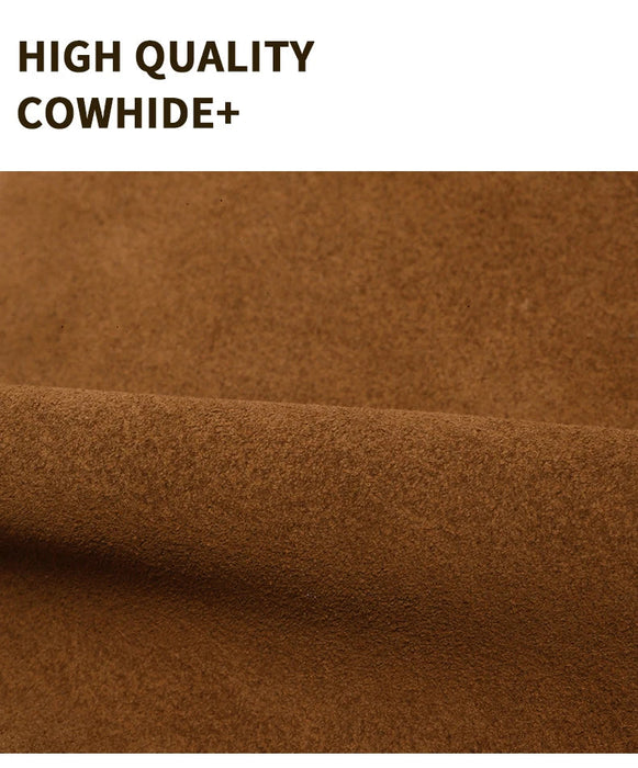 Women's Genuine Cowhide Leather Tote Bag – Large Capacity Suede Velvet Shoulder Handbag SF