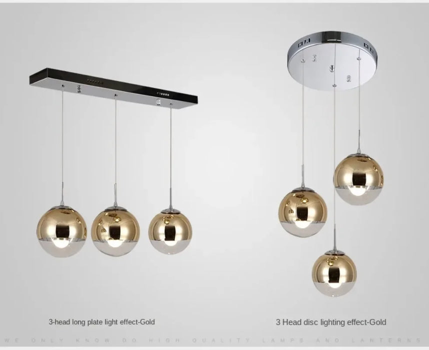 Glass Pendant Light – Mirror Finish with E27 LED Compatibility - Samanta Factory