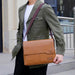 Men’s Business Satchel Bag – Slim PU Leather Shoulder Bag SF