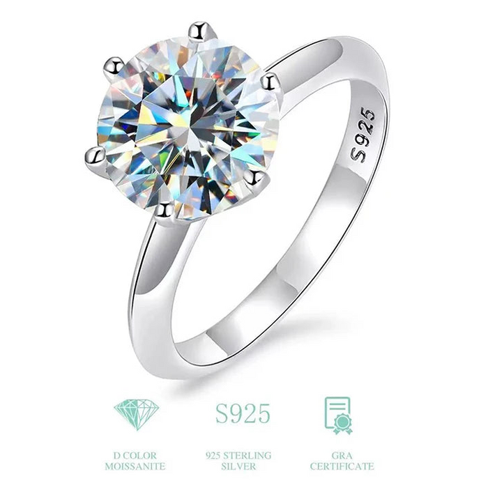 Moissanite Fashion Ring – Platinum-Plated Sparkle for Women