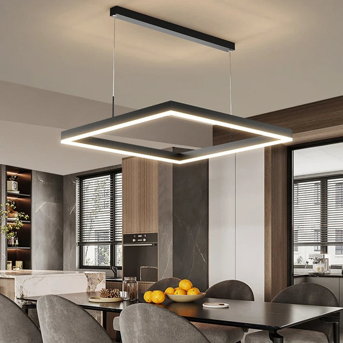 Modern LED Ring Pendant Light – Dimmable Multi-Color Ceiling Fixture for Living & Bedroom Spaces - Samanta Factory