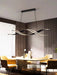 Modern polished chrome LED pendant light with dimmable remote control for living room and bedroom.