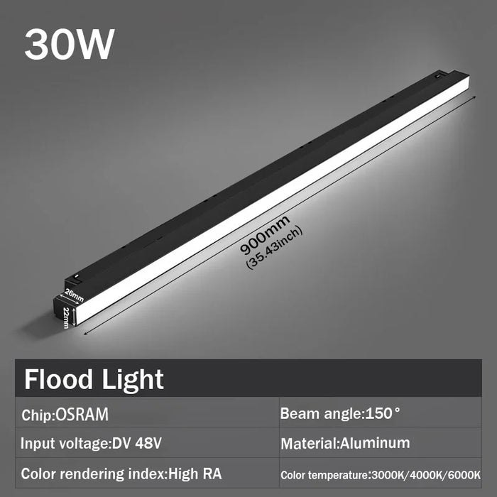 Magnetic LED Track Spotlight – 48V Linear Ceiling Light - Samanta Factory