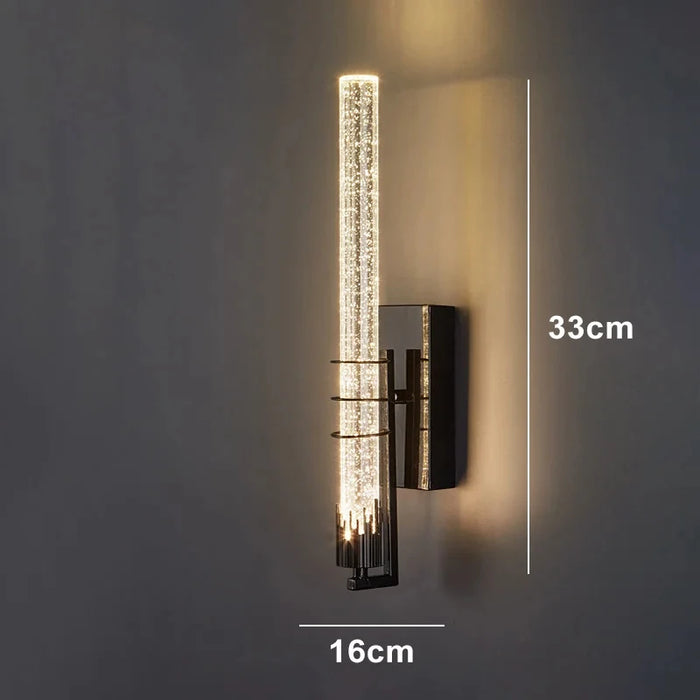 Modern Black & Gold LED Pendant Light – Crystal Rod Design for Ambient Lighting - Samanta Factory
