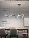 Modern LED Pendant Light – NEO Gleam Black Aluminum Chandelier with Remote Control - Samanta Factory