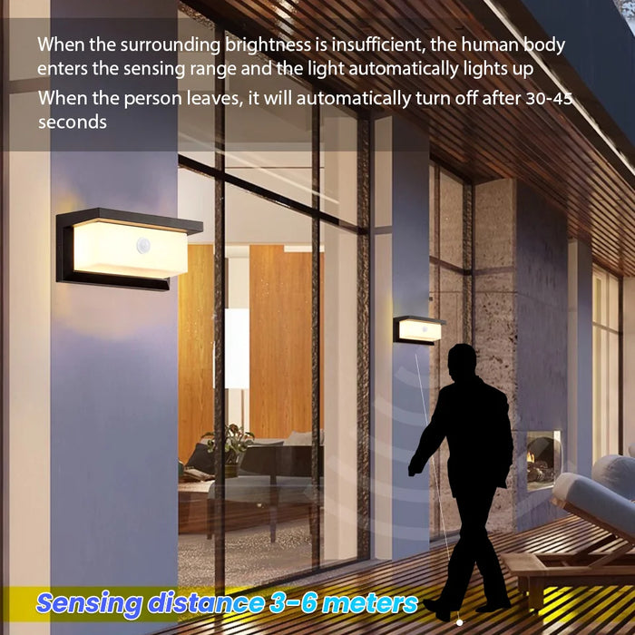 LED Wall Lights – PIR Motion Sensor, Waterproof Outdoor Lamps for Garden & Porch - Samanta Factory