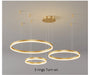 Modern LED Pendant Light – Gold Aluminum Chandelier with Remote Control - Samanta Factory