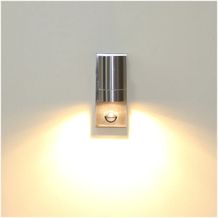 PIR Motion Sensor LED Wall Light – Stainless Steel, Waterproof IP44 Outdoor Lamp - Samanta Factory