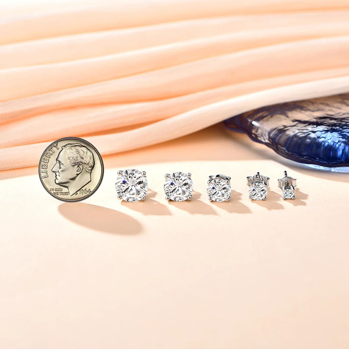 Moissanite Stud Earrings – 2ct D-Color Round Cut