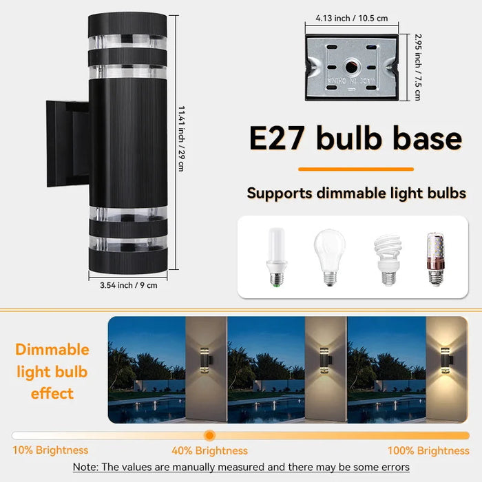 Outdoor LED Wall Light E27 Up Down – Waterproof IP65 Exterior Wall Sconce Lamp SF