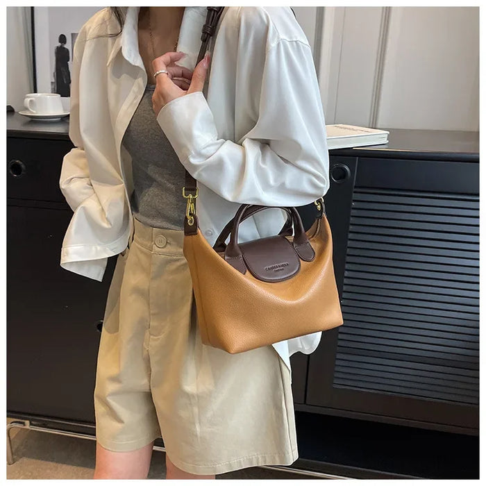 Compact Unisex Barrel-Shaped Crossbody Bag with Modern Flap Design - Samanta Factory