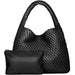 Woven Tote Bag  with Purse for Women – Large Soft Leather Shoulder Bag for Work, Beach & Travel - Samanta Factory