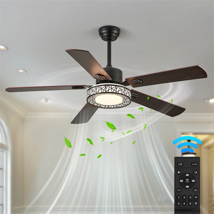 Smart Ceiling Fan with Light – Remote-Controlled Retractable Blades & Dimmable LED - Samanta Factory