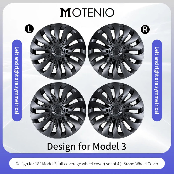 4PCS Wheel Cover Design For Tesla Model 3 Highland 2023-2025 18 Inch Right＆Left Hubcaps Storm Style Wheel Cover Accessories - Samanta Factory