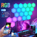 DIY RGB Hexagonal LED Night Light Panels – Smart Modular Wall Lamp with Music Sync and App Control for Bedrooms and Gaming Rooms