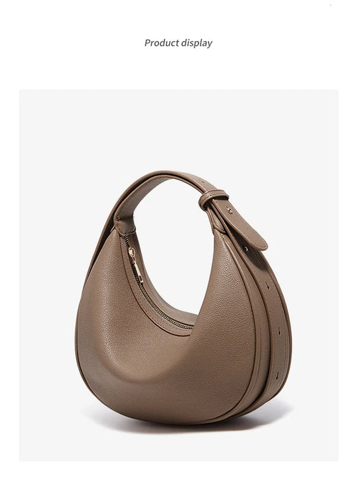 Chic Half-Moon Leather Handbag – Stylish Crossbody Bag for Women, Ideal Gift for Loved Ones - Samanta Factory