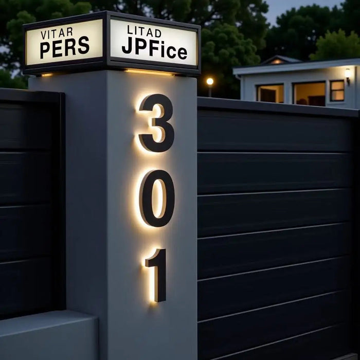 LED House Numbers – Backlit Stainless Steel Address Sign SF