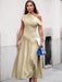 Maxi Dress – Pleated Patchwork Elegance - Samanta Factory