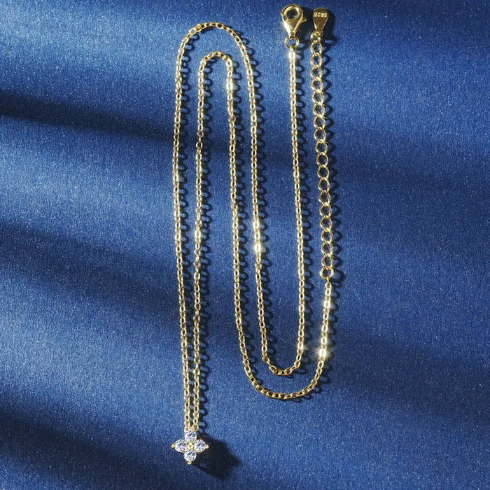 Moissanite Stud Earrings – 10k Gold Four-Leaf Clover Design