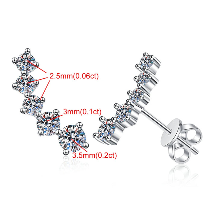 Premium 925 Sterling Silver Earrings With Excellent-Cut Moissanite Stones