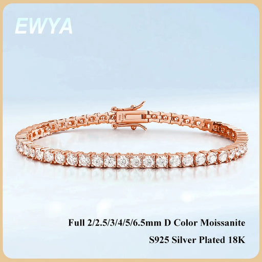 Certified Moissanite Tennis Bracelet 925 Sterling Silver with GRA Certificate