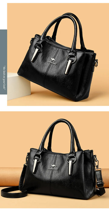 Casual Tote Shoulder & Crossbody Bag – Versatile, Soft PU Leather with Sequined Design - Samanta Factory