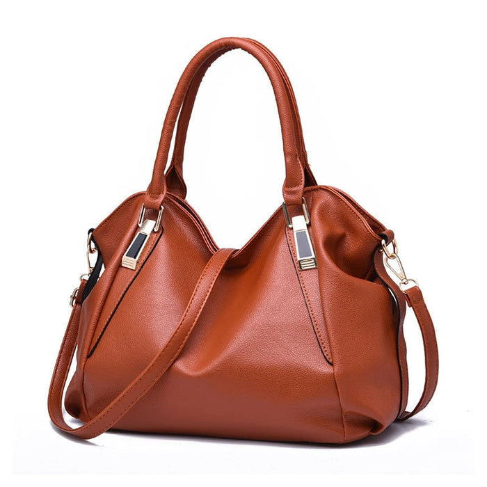Women's PU Leather Shoulder Bag – Large Capacity Casual Zipper Handbag SF
