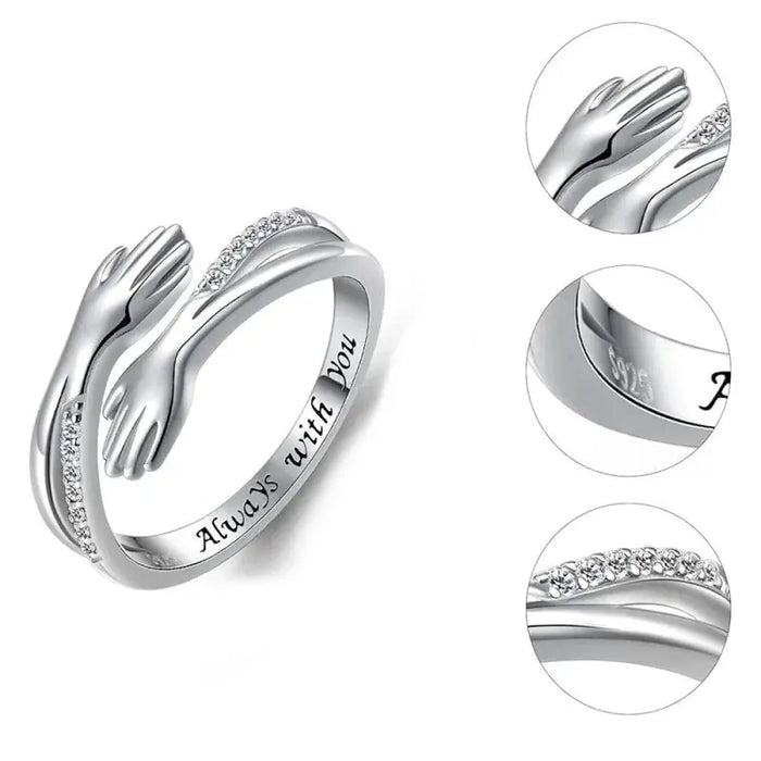 Geometric Silver Ring – Trendy Pave-Set Cubic Zirconia SF