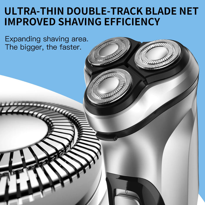 Electric Shaver for Men – 3D Floating Heads with Auto-Grinding Blades & Smart ESM System