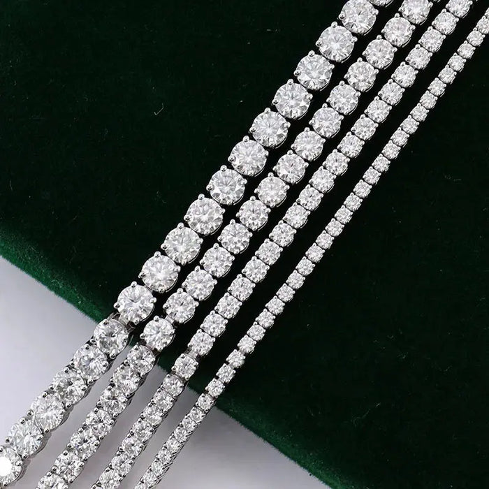 Moissanite Tennis Necklace – D Color VVS1 S925 Sterling Silver Link Chain for Women and Men SF