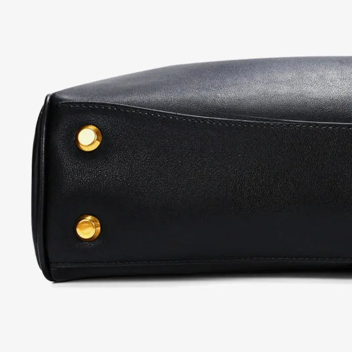 Cow Leather Shoulder Bag – Soft Tote with Large Capacity SF