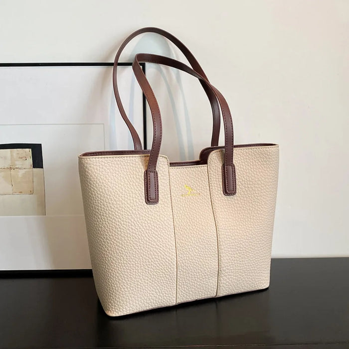Luxurious Women’s Leather Shoulder Bag – Stylish Microfiber Synthetic Leather Casual Tote - Samanta Factory