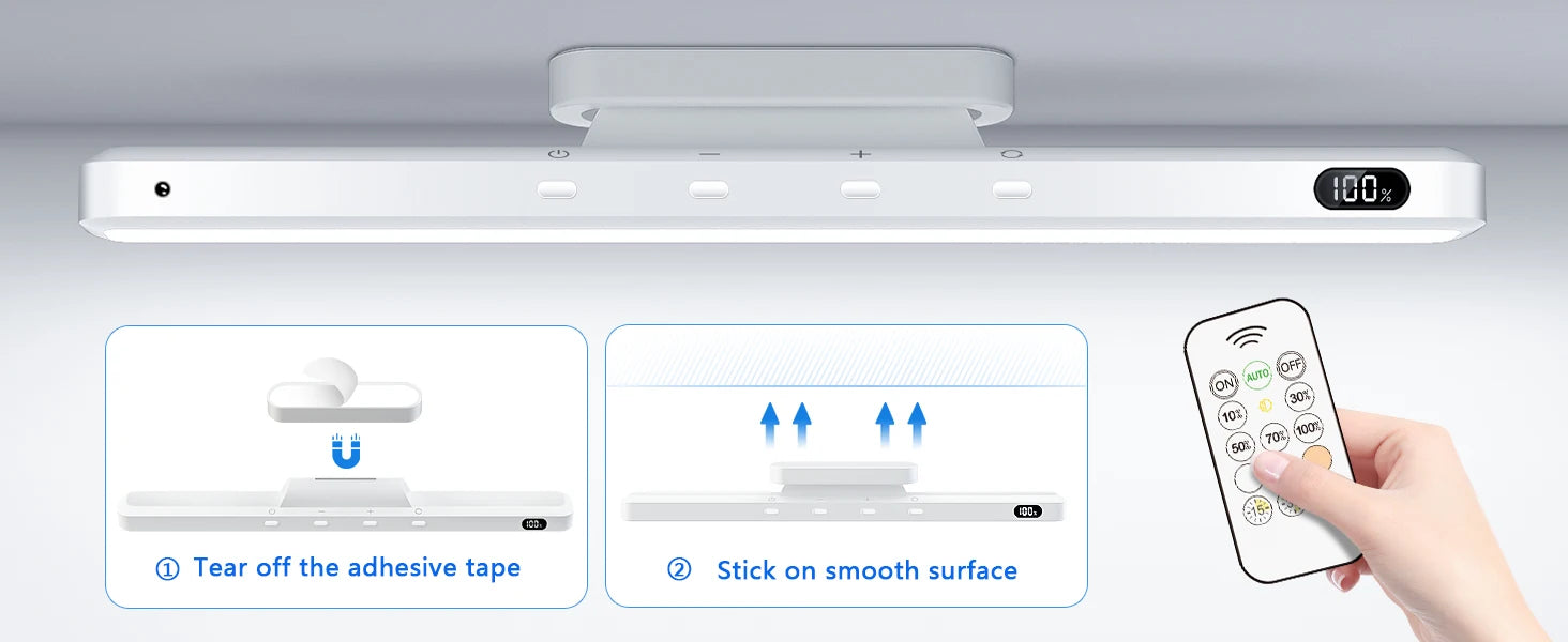 Rechargeable LED Night Light Bar – 3 Color Modes, Touch & Remote Control, Magnetic USB Desk Lamp - Samanta Factory