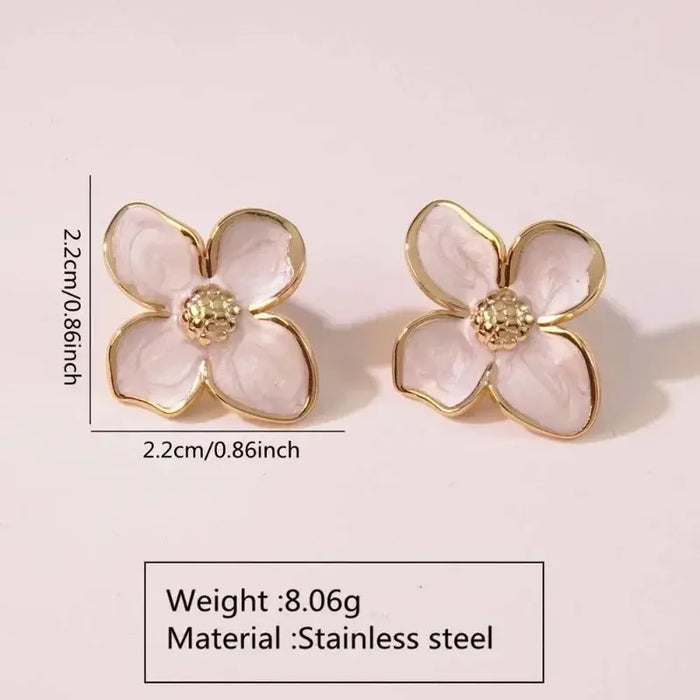 Stud Earrings – Vintage Petal Design in Stainless Steel SF