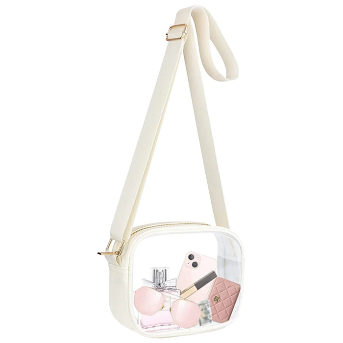 Clear PVC Crossbody Bag for Women – Transparent Square Shoulder Bag for Concerts & Travel