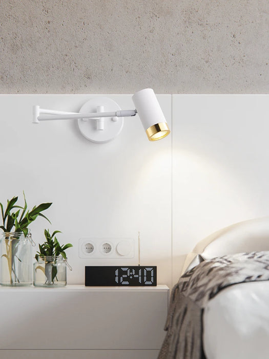 Modern Wall-Mounted LED Lamp – Adjustable Swing Arm with Warm/Cold Light for Bedrooms & Living Rooms - Samanta Factory