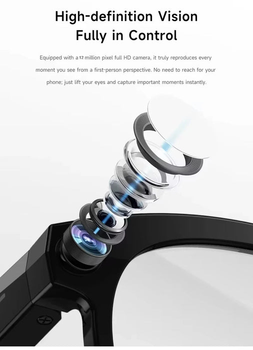 8K AI Smart Glasses with Camera & Translation – Bluetooth Calling Voice Assistant Eyewear SF