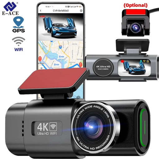4K hidden type dash cam with Sony IMX415 sensor dual lens front and rear recording built-in WiFi GPS tracking and parking monitor installed in car