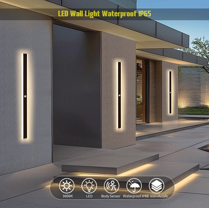 Outdoor LED Wall Light with Motion Sensor – IP65 Waterproof Aluminum Lamp for Porch, Garden, Garage, Villa - Samanta Factory