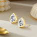 Luxury Bezel-Set Pear Moissanite Earrings for Wedding & Engagement Jewelry SF